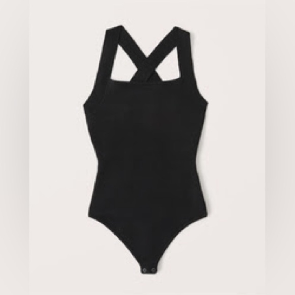 Abercrombie knit halter cross back bodysuit